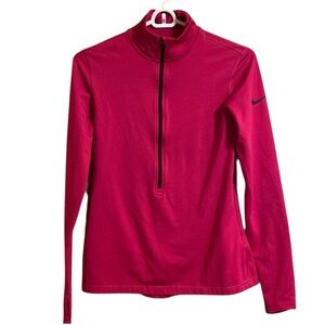 Nike Pro Half Zip Athletic Top Medium Dark Pink